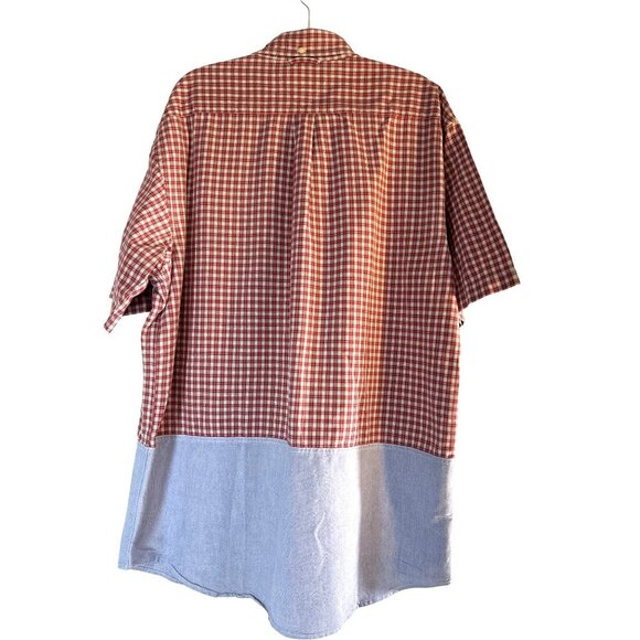 Tommy Hilfiger Mens Shirt Button Down Pocket Red/White/Blue Plaid/Solid Size L - Picture 2 of 6